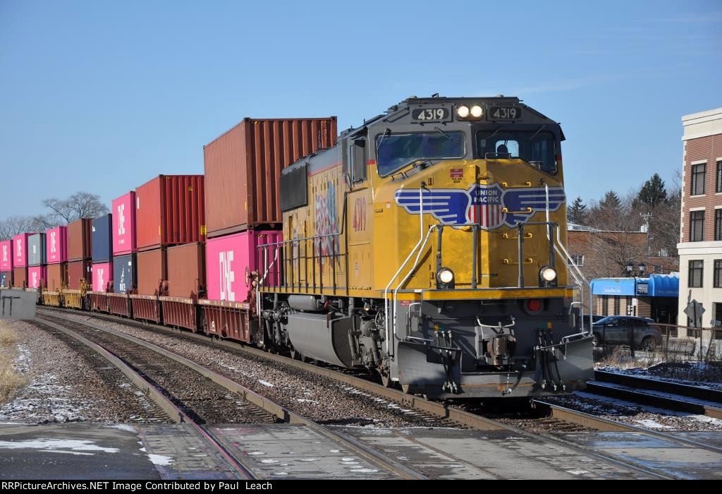 Stack train rolls east on the center track